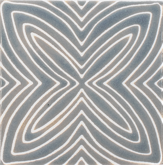 Tile with a geometric pattern on a gray background